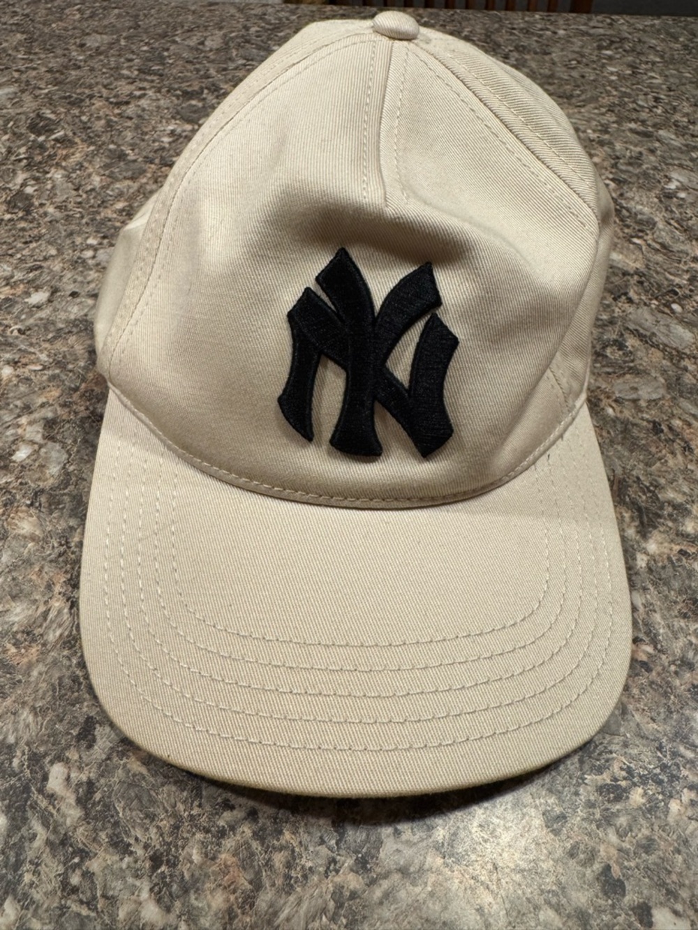 American Needle New York Yankees Beige Baseball Cap with Black Logo